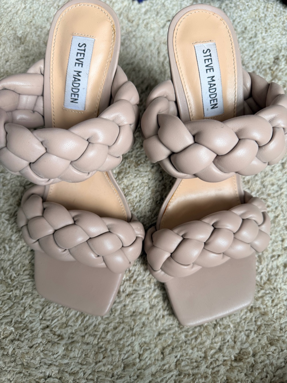 Steve Madden Braided Double-Strap Sandals in Blush